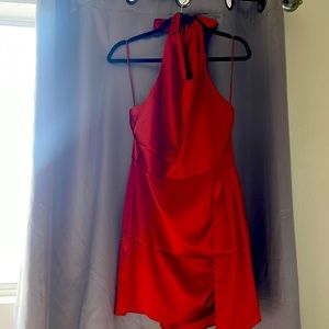 House of Harlow 1960 satin halter backless mini dress. Rusty Copper color.